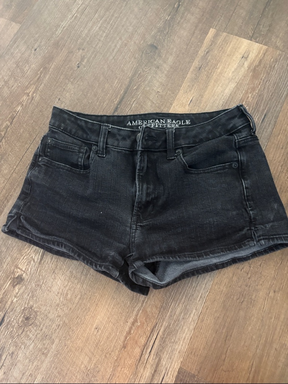 American Eagle Outfitters Black Denim Short Shorts